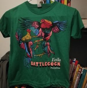 Island Fiesta Philippines Iloilo Battlecock Roosters Hand Painted T-Shirt XL